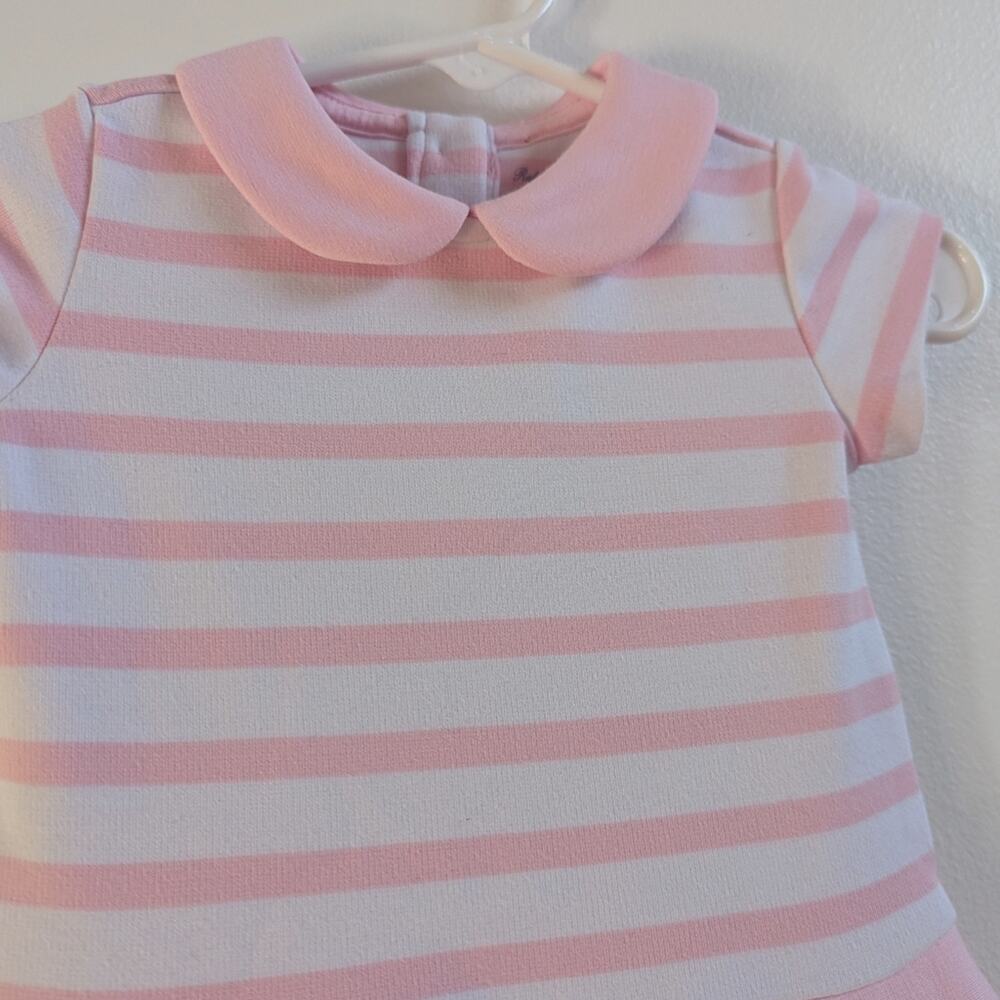 Ralph Lauren Dress Baby Girls Sz 6m Pink Preppy Stripe - Picture 2 of 5